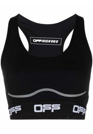 Off-White logo-tape cropped performance top - Nero