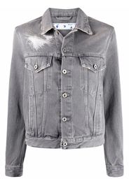 Off-White Giacca denim con applicazione - Grigio