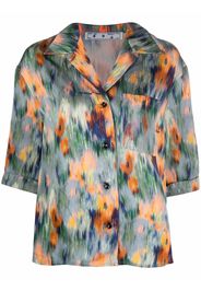 Off-White FLUID CHINE BOWLING SHIRT MULTICOLOR MUL - Verde