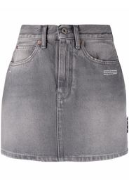 Off-White Gonna denim con stampa - Grigio