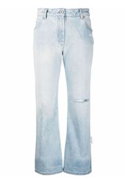Off-White high-rise distressed straight-leg jeans - Blu