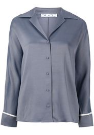 Off-White logo-print pajama shirt - Blu