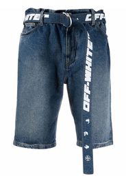 Off-White belted denim shorts - Blu