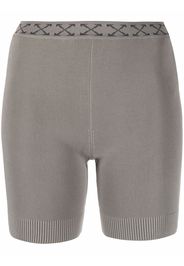 Off-White Arrows-motif ribbed shorts - Verde