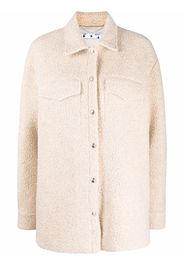 Off-White long-sleeve teddy overshirt - Toni neutri