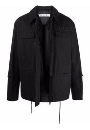 Off-White Giacca stile militare con ricamo - Nero