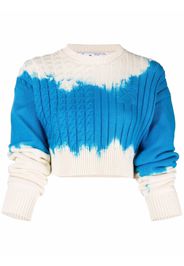 Off-White cropped cable-knit sweater - Bianco