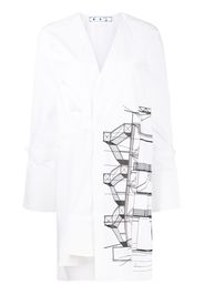 Off-White Abito corto con stampa - Bianco
