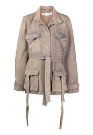 Off-White DYED DENIM CARGO FIELD JKT BROWN A NO CO - Marrone