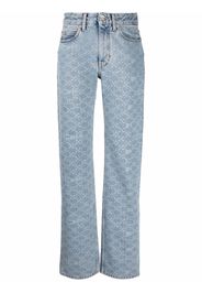 Off-White monogram-print straight leg jeans - Blu