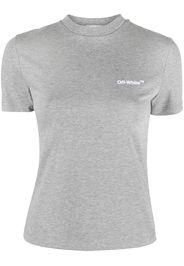 Off-White HELVETICA FITTED TEE MELANGE GREY WHITE - Grigio