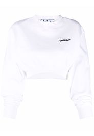 Off-White HELVETICA SUPER CROP CREWNECK WHITE BLAC - Bianco