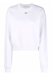 Off-White OFF STAMP CROPPED CREWNECK WHITE BLACK - Bianco
