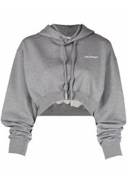 Off-White Felpa Helvetica corta - Grigio