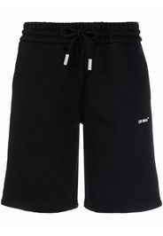 Off-White Diag-stripe print track shorts - Nero