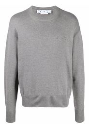 Off-White logo embroidered knitted jumper - Grigio