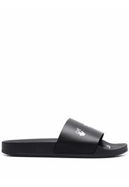 Off-White Sandali slides con stampa - Nero