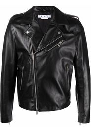 Off-White Giacca biker con stampa - Nero