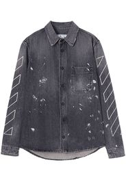 Off-White Camicia denim con effetto vissuto - Grigio