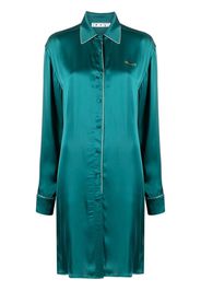 Off-White logo-print long pyjama shirt - Verde
