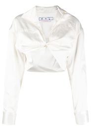Off-White twisted crop shirt - Bianco