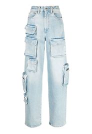 Off-White bleach multipocket cargo jeans - Blu