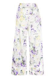 Off-White floral print palazzo trousers - Verde