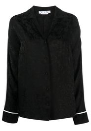 Off-White floral jacquard V-neck blouse - Nero