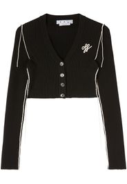 Off-White ribbed cropped cardigan - Nero