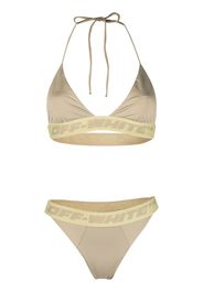 Off-White Set bikini con logo - Verde