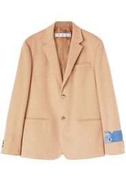 Off-White Blazer monopetto con ricamo - Marrone