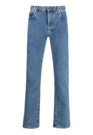 Off-White logo-print straight-leg jeans - Blu