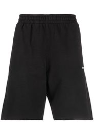 Off-White logo-print cotton track shorts - Nero