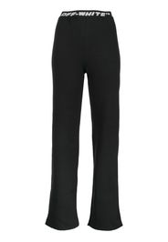 Off-White Pantaloni dritti con banda logo - Nero