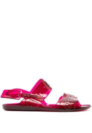 Off-White debossed-logo slingback sandals - Rosso
