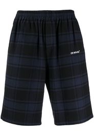 Off-White checked elasticated shorts - Blu