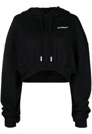 Off-White cropped drawstring hoodie - Nero