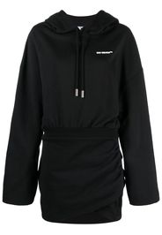 Off-White logo-embroidered hoodie dress - Nero