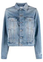 Off-White Corporate logo-patch denim jacket - Blu