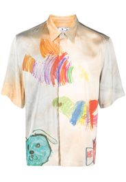 Off-White CARTOON SATIN S/S SHIRT - Toni neutri