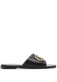 Off-White Paperclip leather sandals - Nero