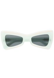 Off-White logo-embossed rectangle-frame sunglasses - Verde