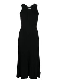 Off-White Abito midi a coste con stampa - Nero