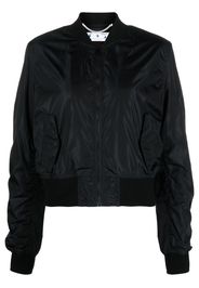 Off-White Bomber crop a righe diagonali - Nero