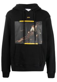 Off-White Caravaggio Painting-print cotton hoodie - Nero