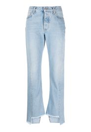 Off-White frayed-edge straight-leg jeans - Blu