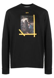 Off-White painting-print long-sleeve T-shirt - Nero