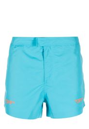 Off-White logo-print swim shorts - Blu