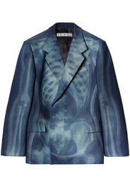 Off-White Blazer denim Body Scan doppiopetto - Blu