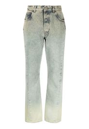 Off-White washed denim straight-leg jeans - Verde